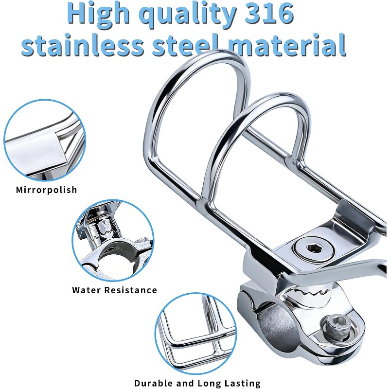 2Pcs 316 Stainless Steel Fishi - Fishing Kayak Rod Holder 评论和价格